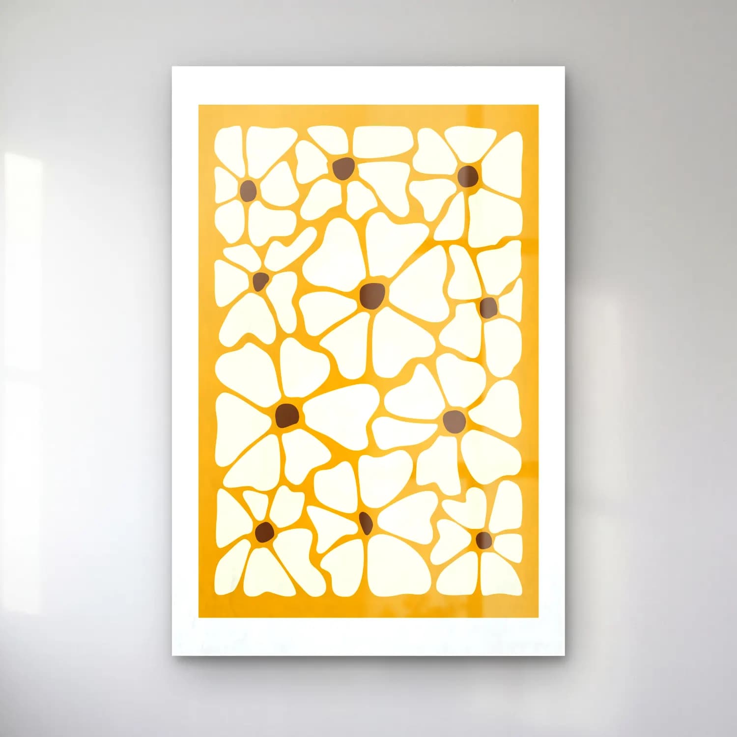 Retro Çiçek Deseni No. 22 cam tablo — Retro Çiçek Deseni No. 22 — retro çiçek deseni