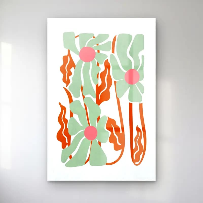 Boho Çiçek Deseni No. 29 cam tablo — Boho Çiçek Deseni No. 29 — boho çiçek deseni