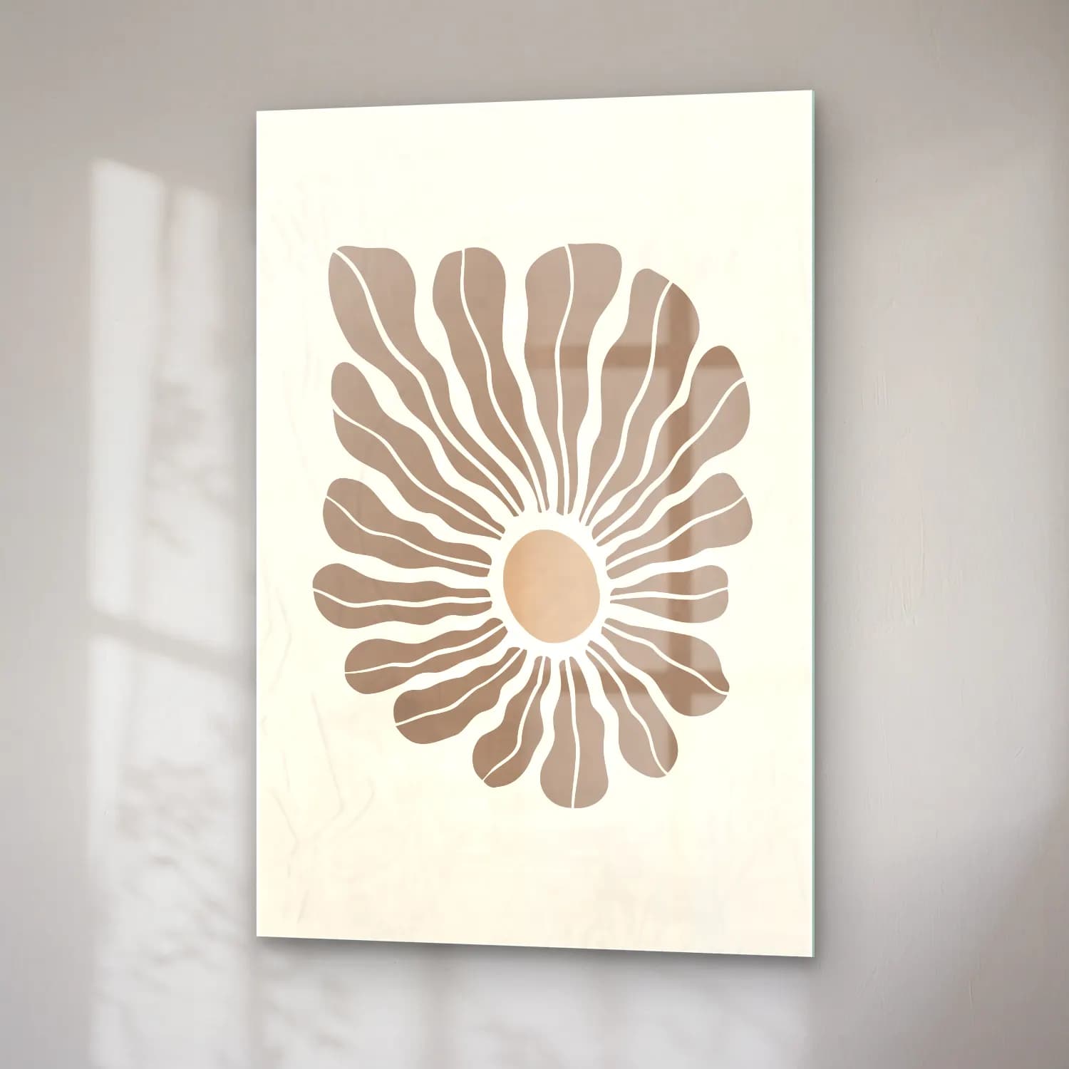 Boho Çiçek Deseni No. 31 cam tablo — sağ açıdan görünüm