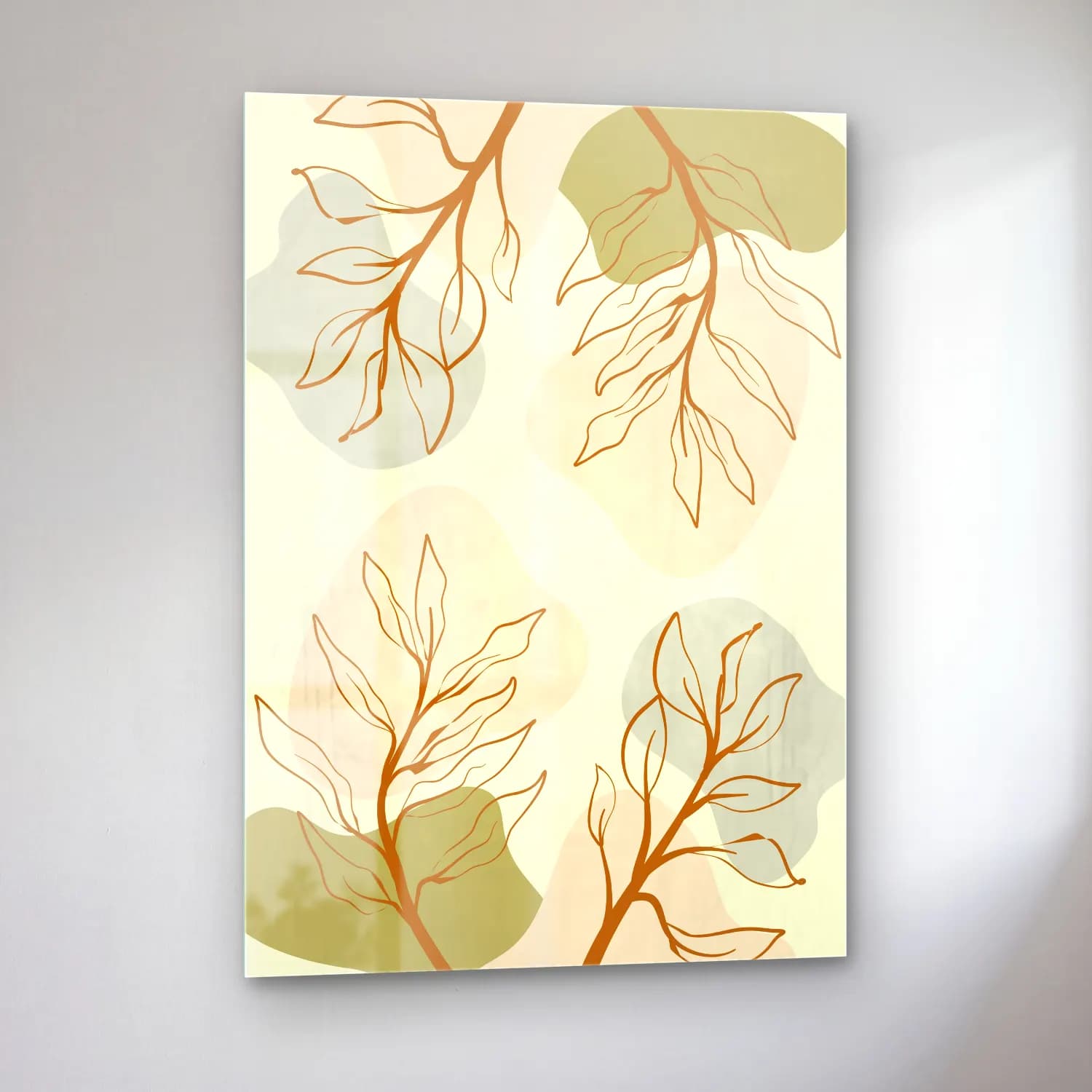 Boho Çiçek Deseni No. 34 cam tablo — sol açıdan görünüm