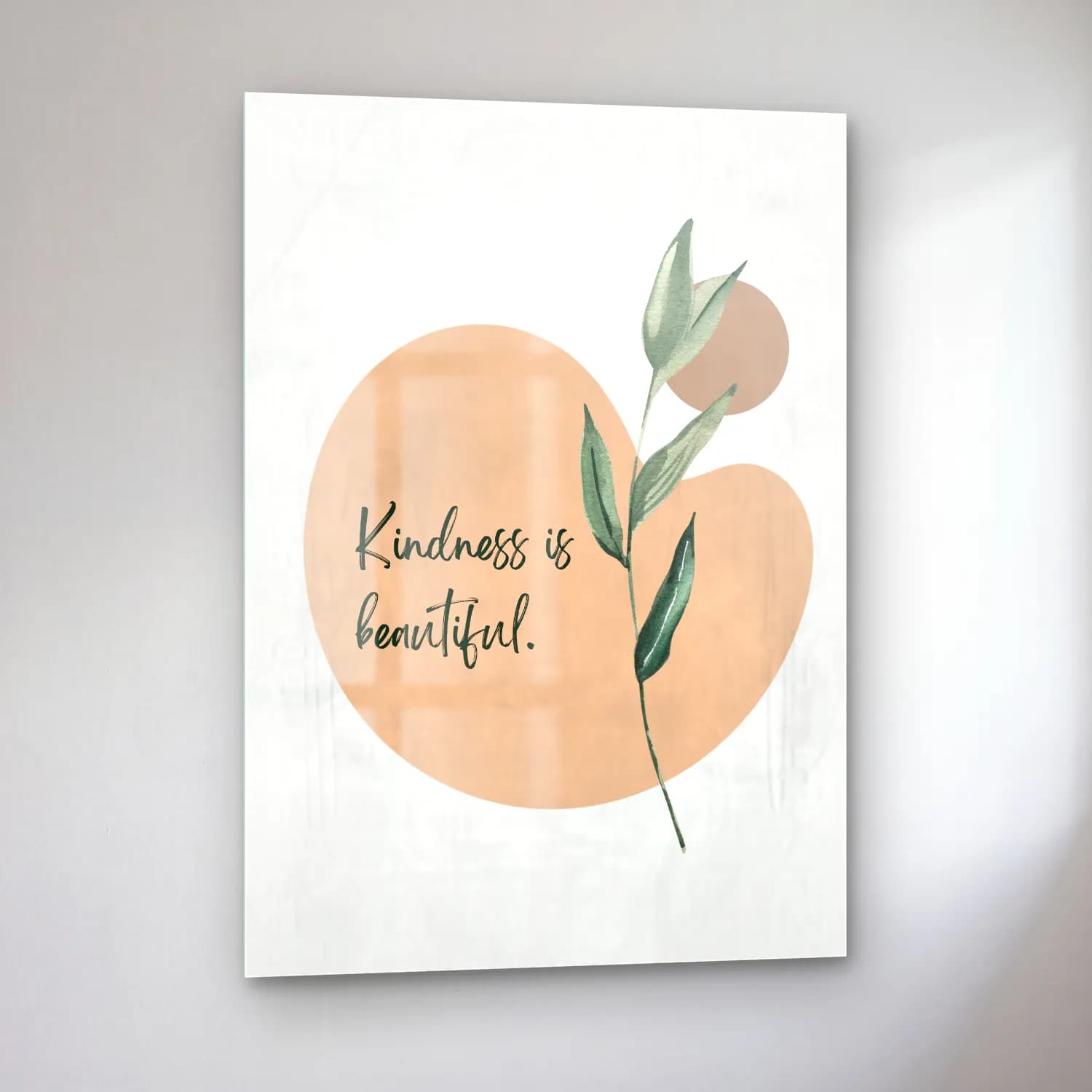 Boho Söz Posteri – Bej Tonlar cam tablo — sol açıdan görünüm