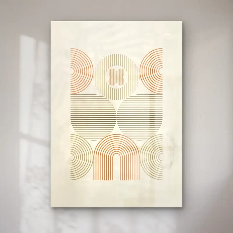 Boho Geometrik Daireler No. 18 cam tablo — Boho Geometrik Daireler No. 18 — boho geometrik daireler