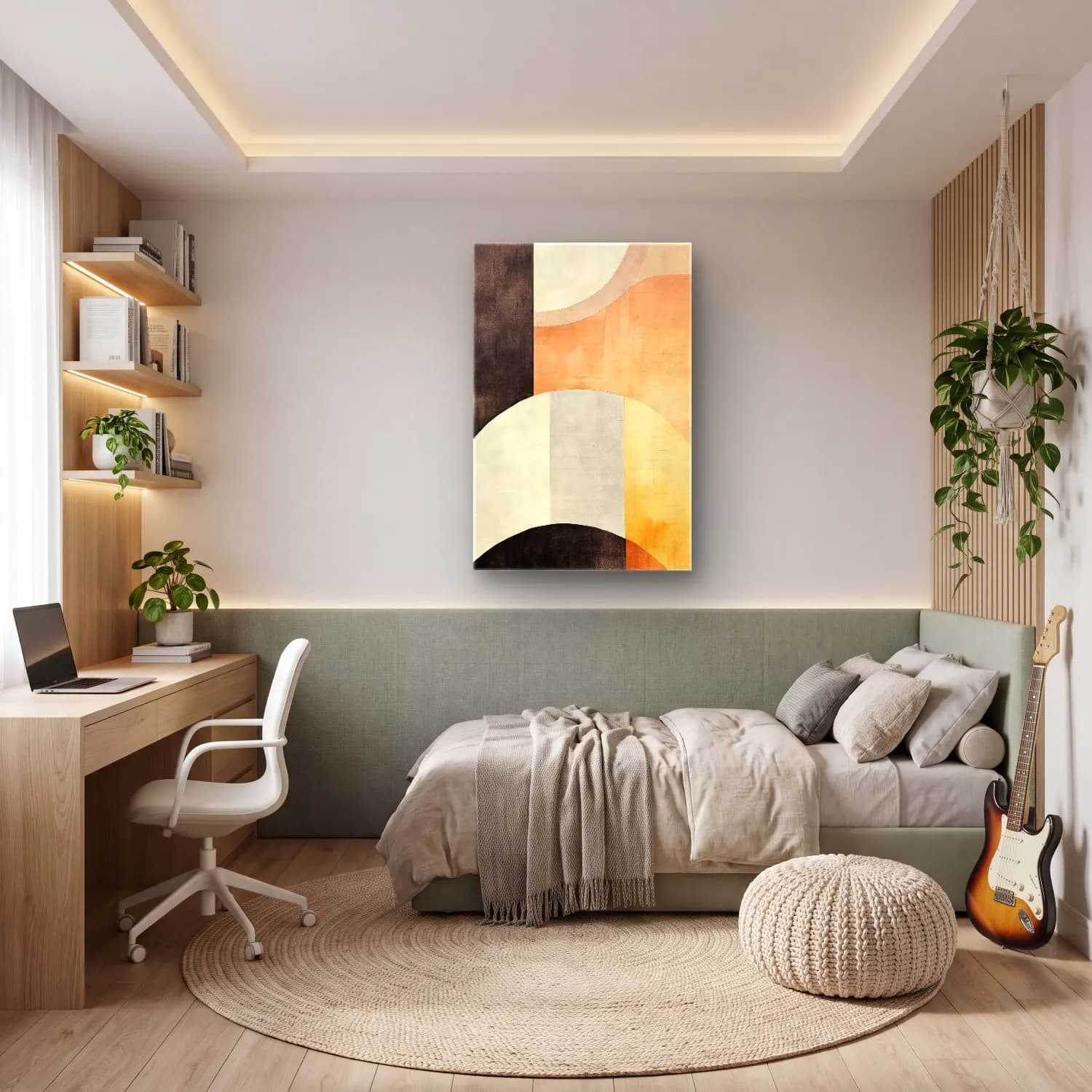 Modern Soyut Kemer No. 8 cam tablo — genç odasında