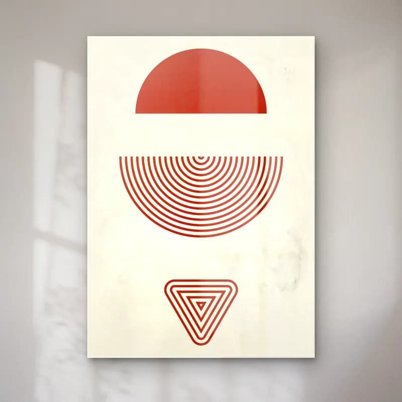 Bauhaus Geometrik Daireler cam tablo — Bauhaus Geometrik Daireler — bauhaus geometrik daireler