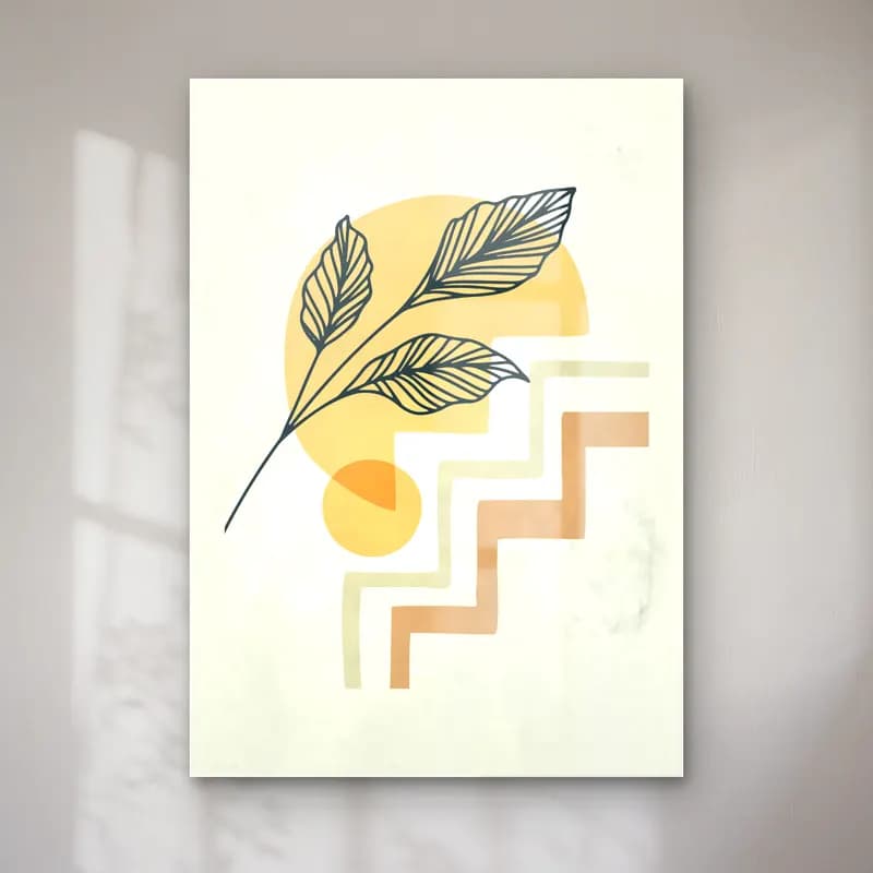 Boho Palmiye Yaprağı cam tablo — Boho Palmiye Yaprağı — boho palmiye yaprağı