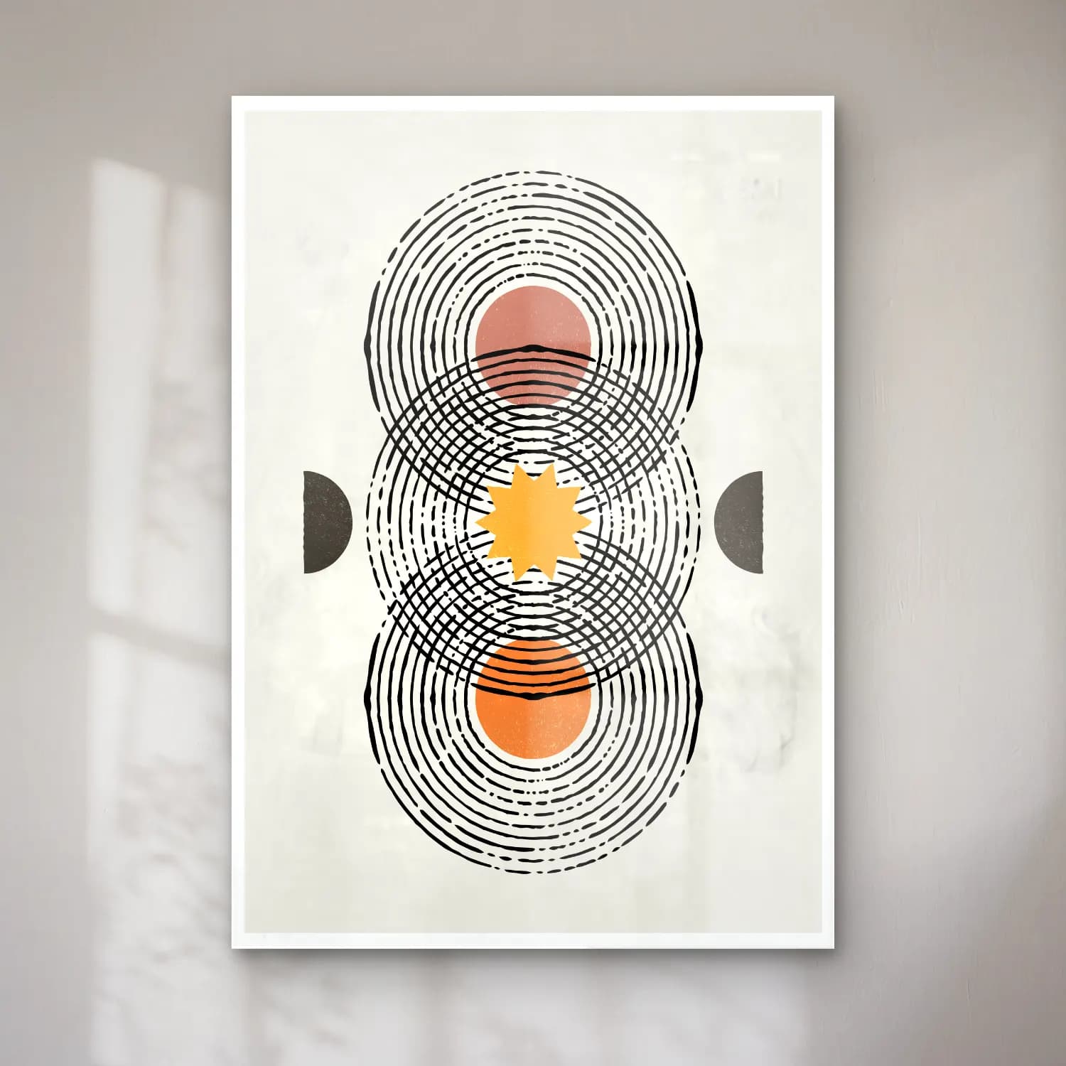 Boho Geometrik Daireler No. 6 cam tablo — Boho Geometrik Daireler No. 6 — boho geometrik daireler