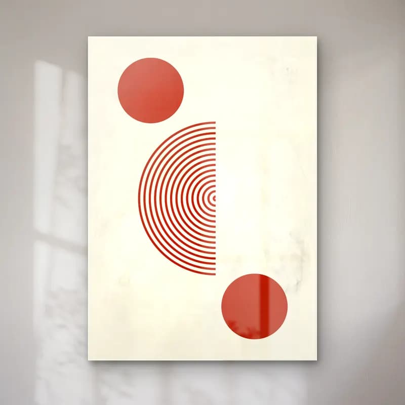 Bauhaus Geometrik Daireler – Bej Tonlar cam tablo — Bauhaus Geometrik Daireler – Bej Tonlar — bauhaus geometrik daireler