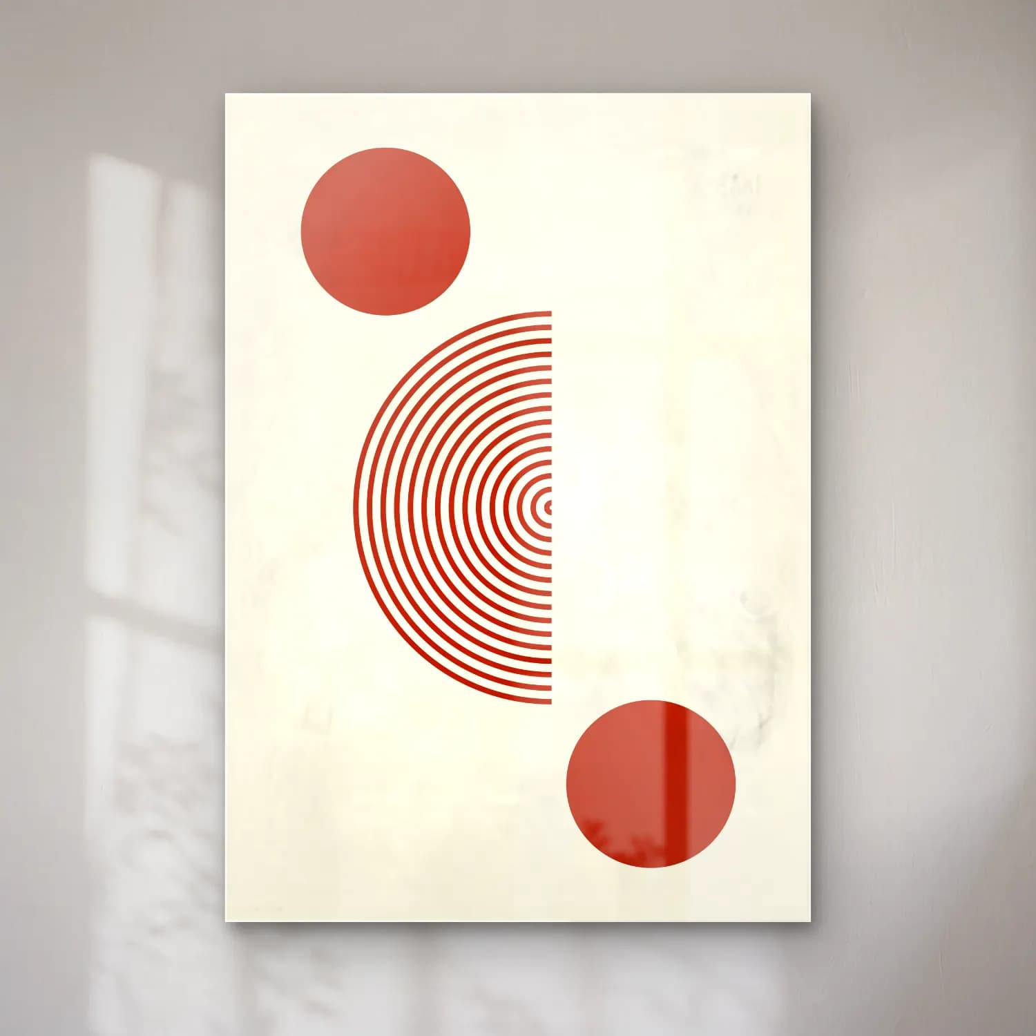 Bauhaus Geometrik Daireler – Bej Tonlar cam tablo — Bauhaus Geometrik Daireler – Bej Tonlar — bauhaus geometrik daireler