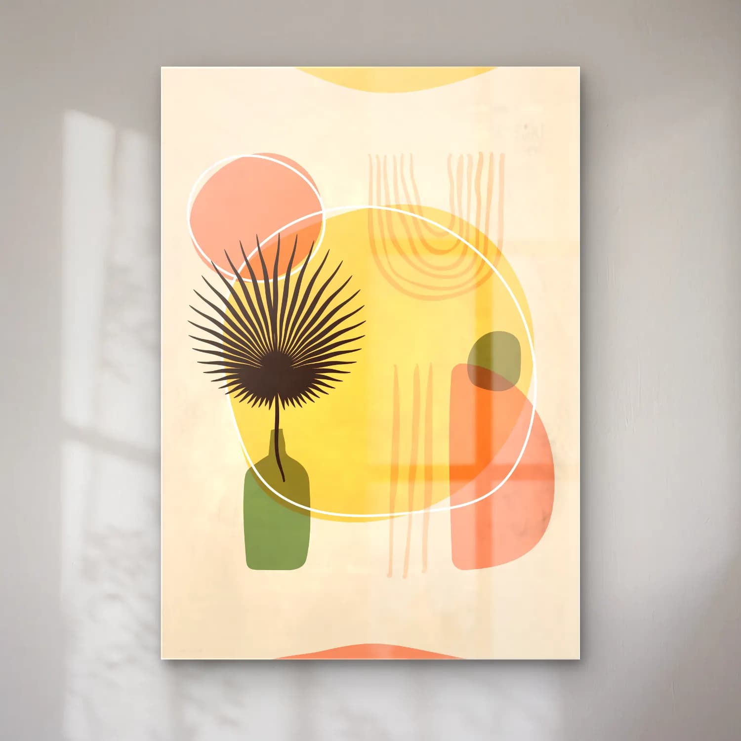 Boho Soyut Formlar – Pastel Tonlar cam tablo — Boho Soyut Formlar – Pastel Tonlar — boho soyut formlar
