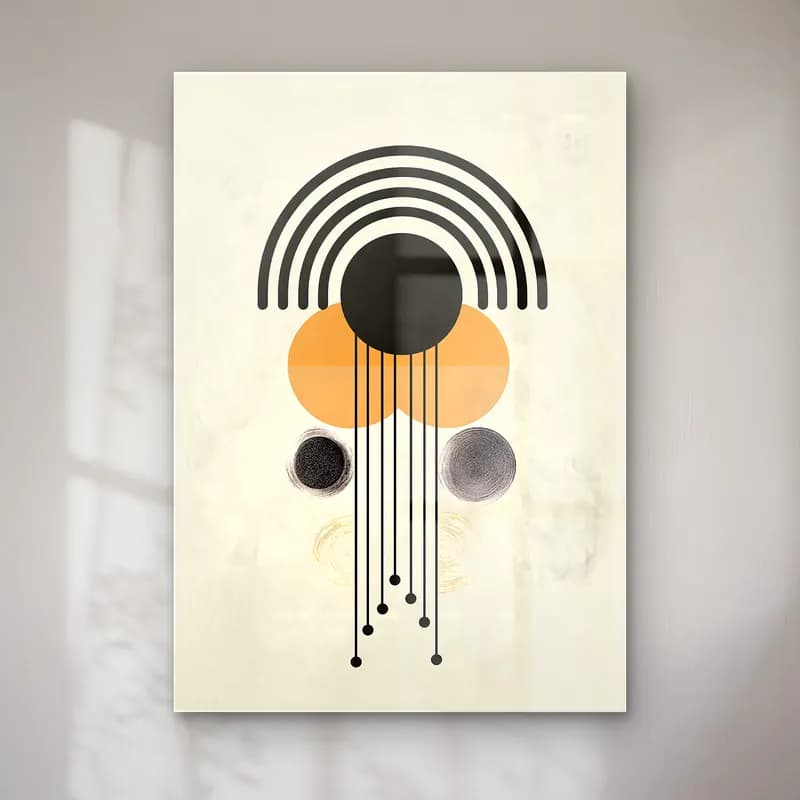 Boho Geometrik Daireler No. 11 cam tablo — Boho Geometrik Daireler No. 11 — boho geometrik daireler