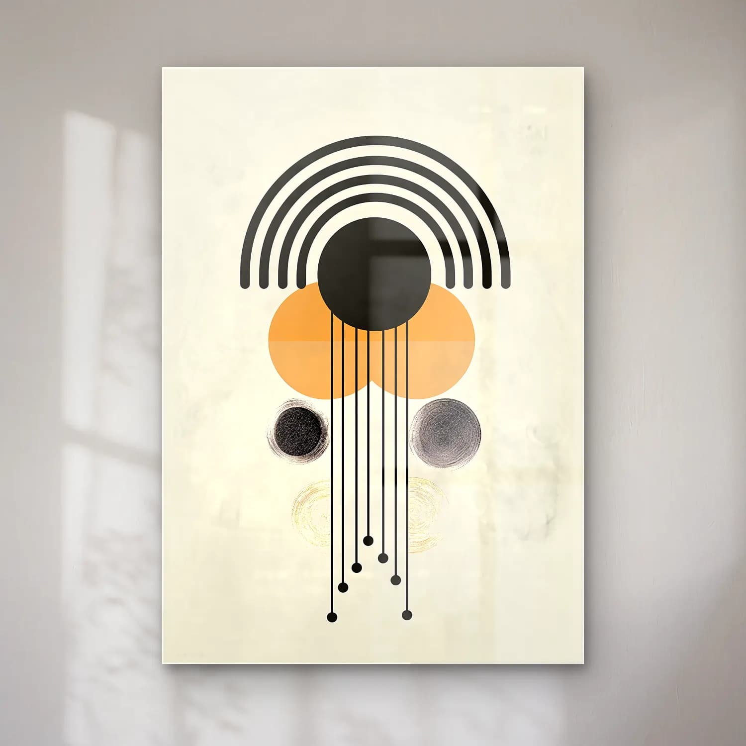 Boho Geometrik Daireler No. 11 cam tablo — Boho Geometrik Daireler No. 11 — boho geometrik daireler
