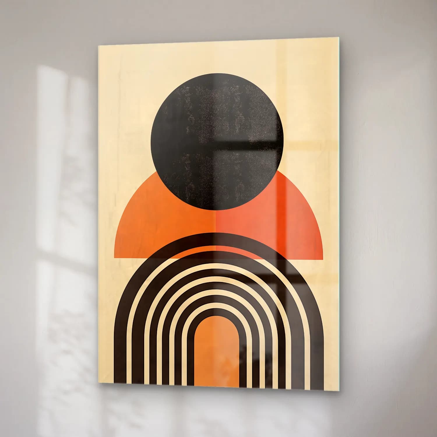 Bauhaus Geometrik Daireler No. 20 cam tablo — sağ açıdan görünüm