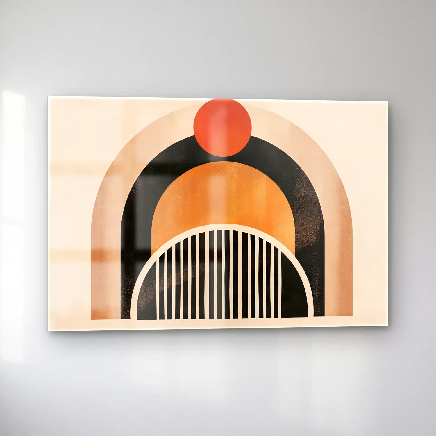 Bauhaus Soyut Kemer – Turuncu Tonlar cam tablo — sol açıdan görünüm