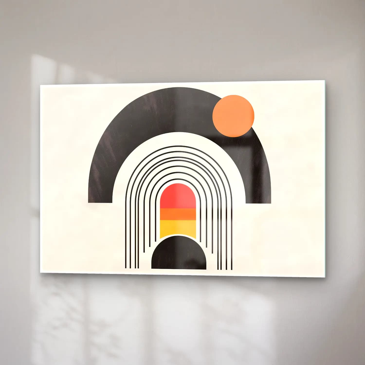 Bauhaus Soyut Kemer No. 6 cam tablo — sağ açıdan görünüm