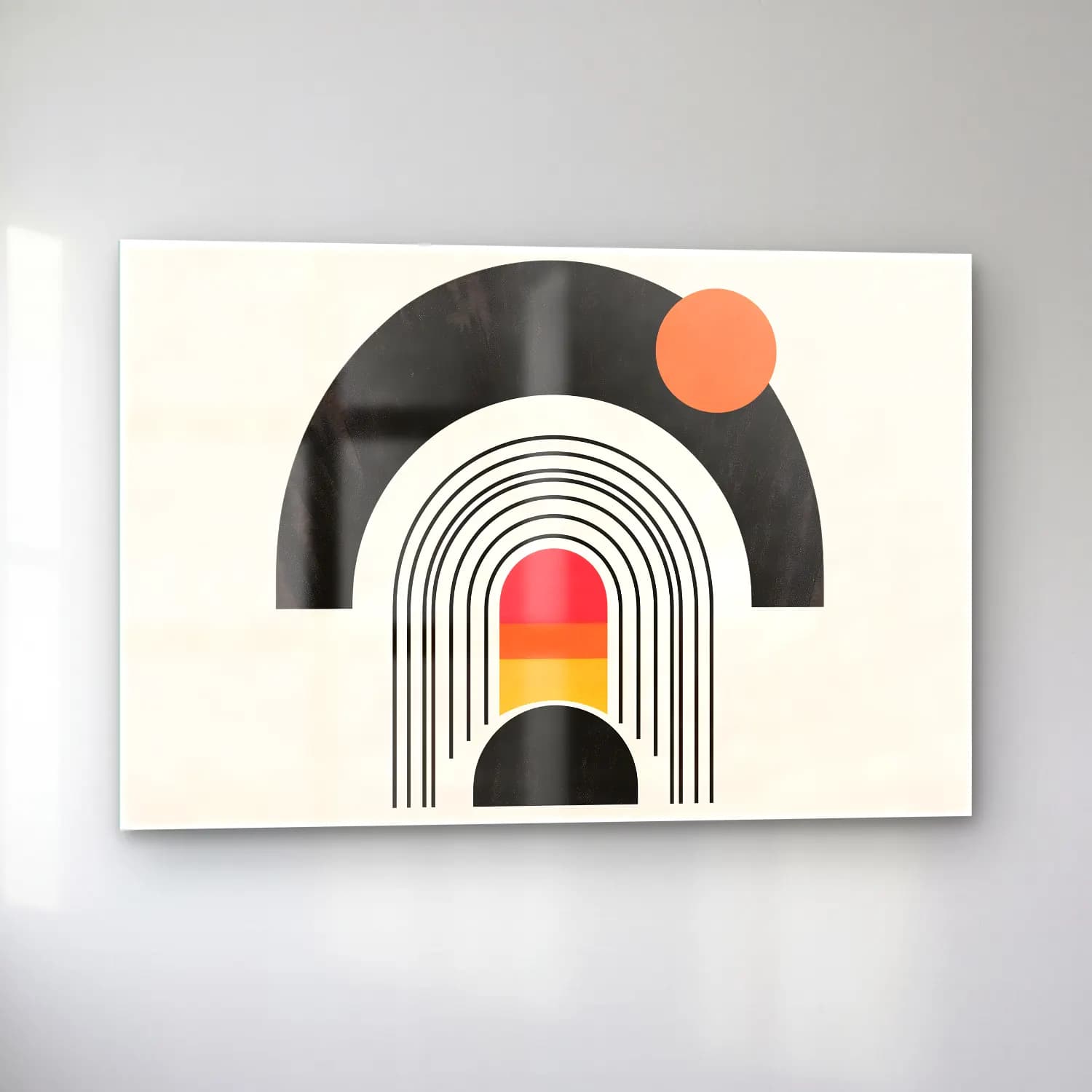 Bauhaus Soyut Kemer No. 6 cam tablo — sol açıdan görünüm