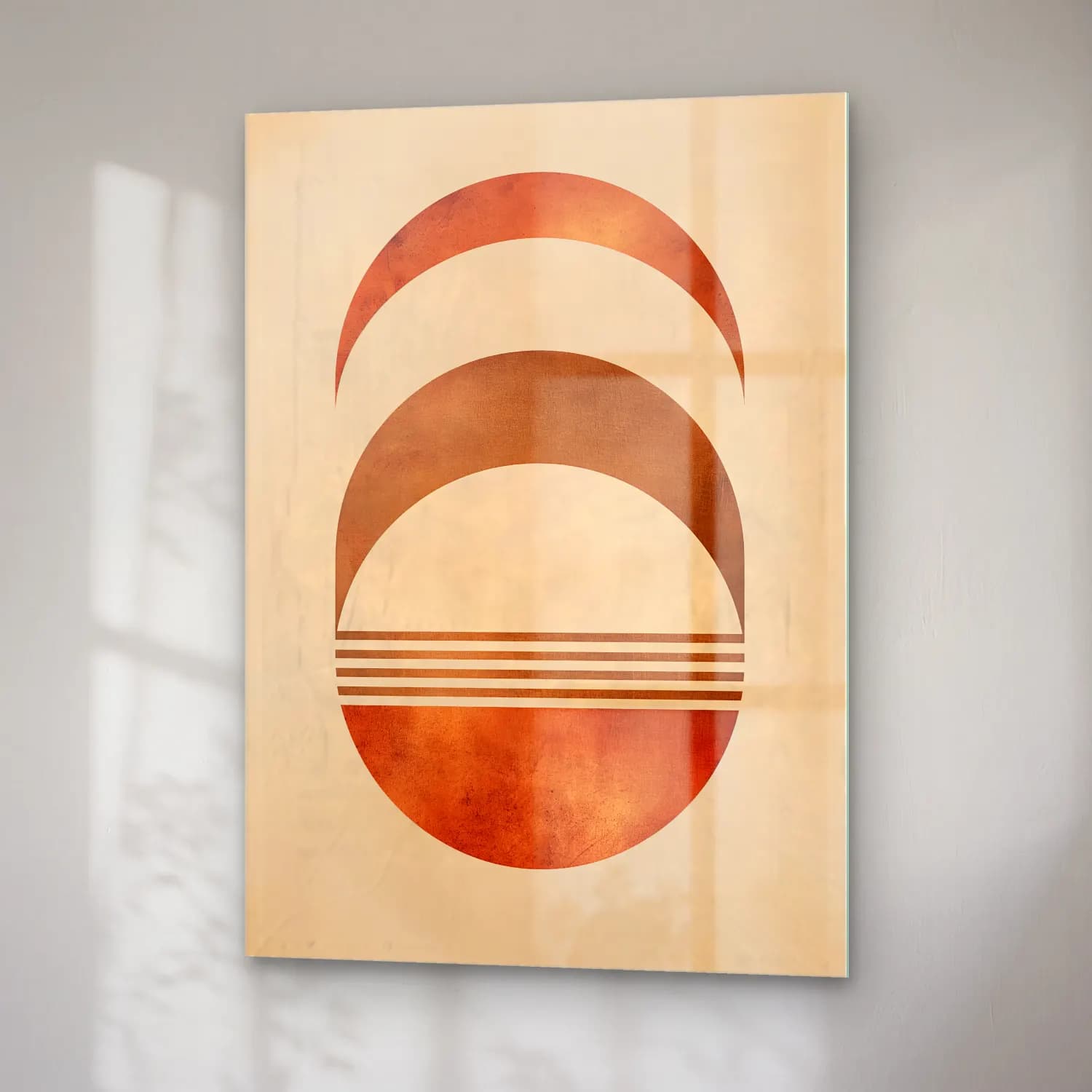 Bauhaus Geometrik Daireler No. 22 cam tablo — sağ açıdan görünüm