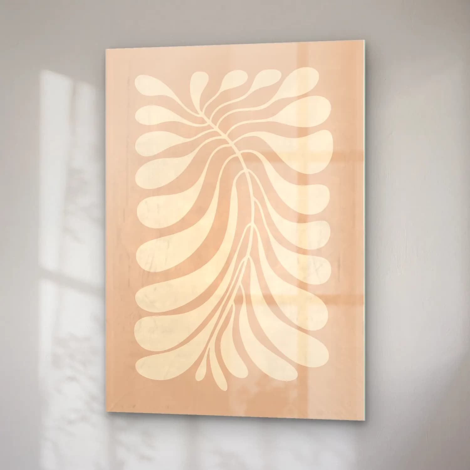 Boho Çiçek Deseni No. 72 cam tablo — sağ açıdan görünüm
