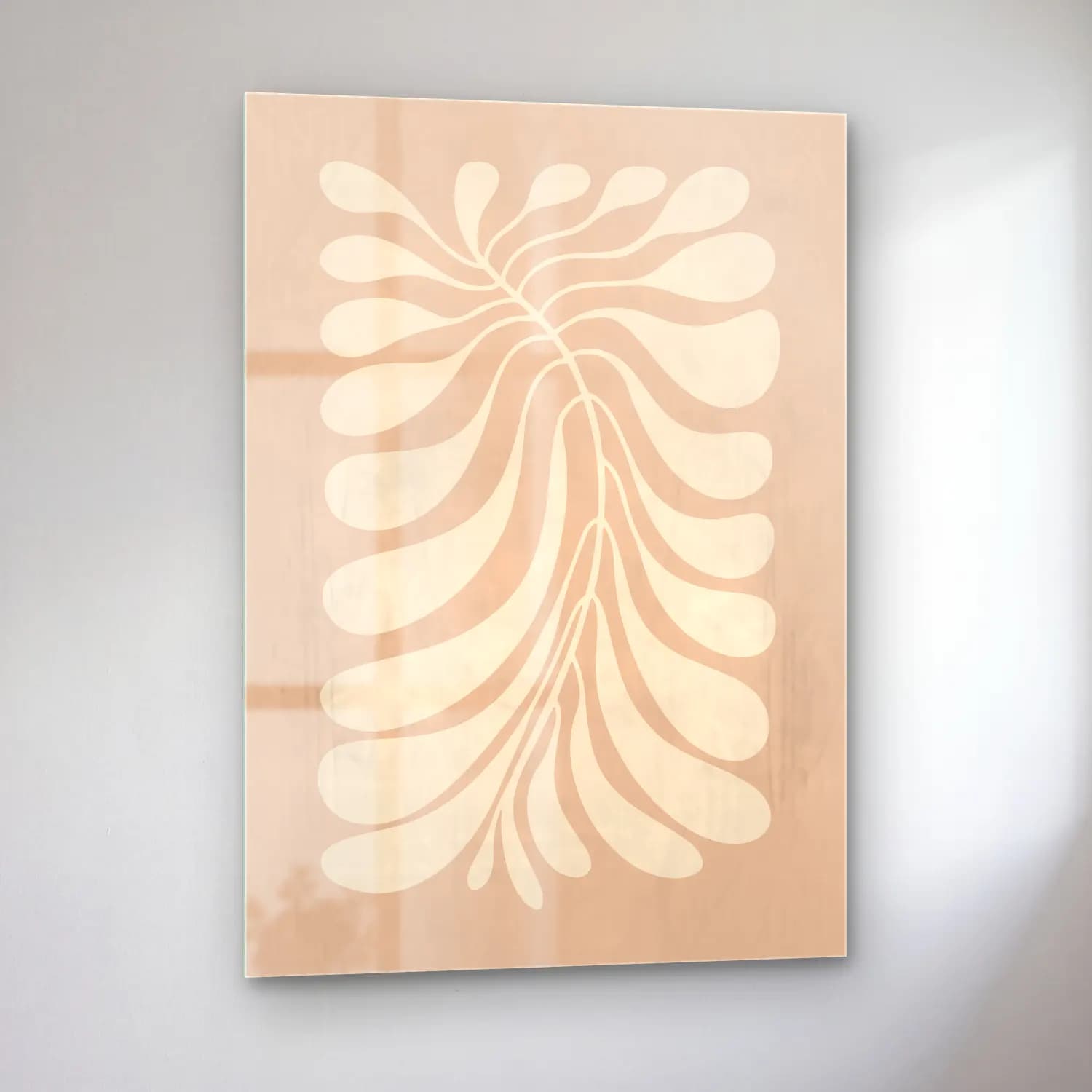 Boho Çiçek Deseni No. 72 cam tablo — sol açıdan görünüm