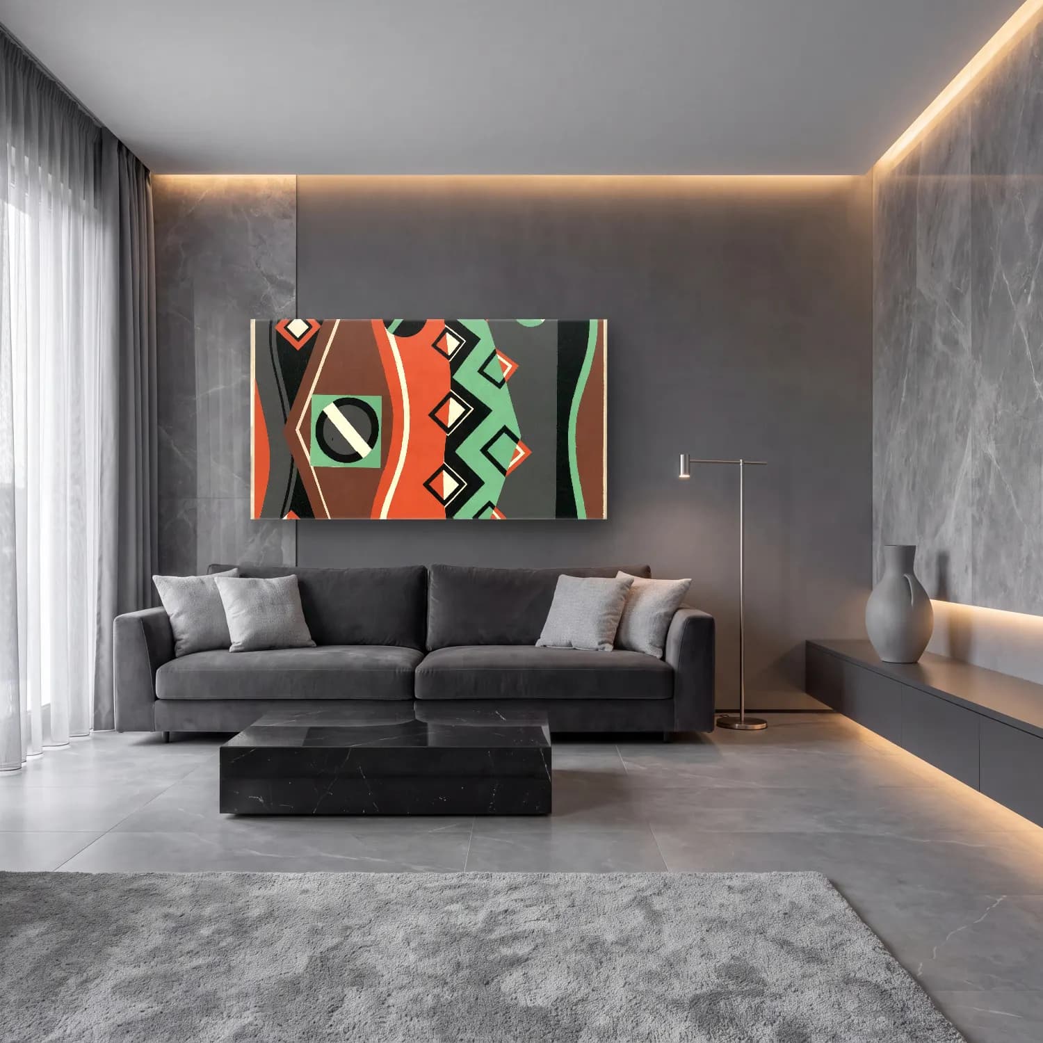 Georges Valmier – Collection decors et couleurs Pl.08 cam tablo — lüks salon duvarında