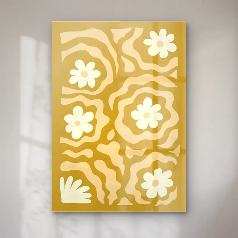 Henri Matisse – Çiçek Deseni No. 21 cam tablo — Henri Matisse – Çiçek Deseni No. 21 — retro çiçek deseni