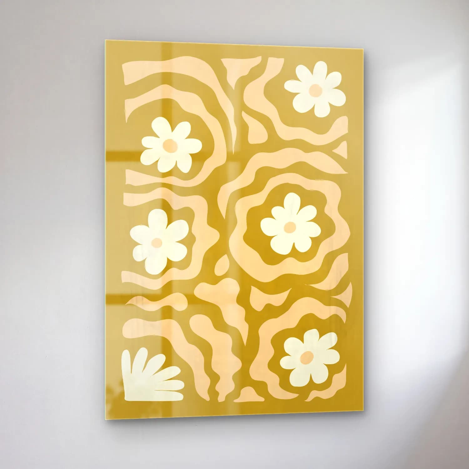 Henri Matisse – Çiçek Deseni No. 21 cam tablo — sol açıdan görünüm