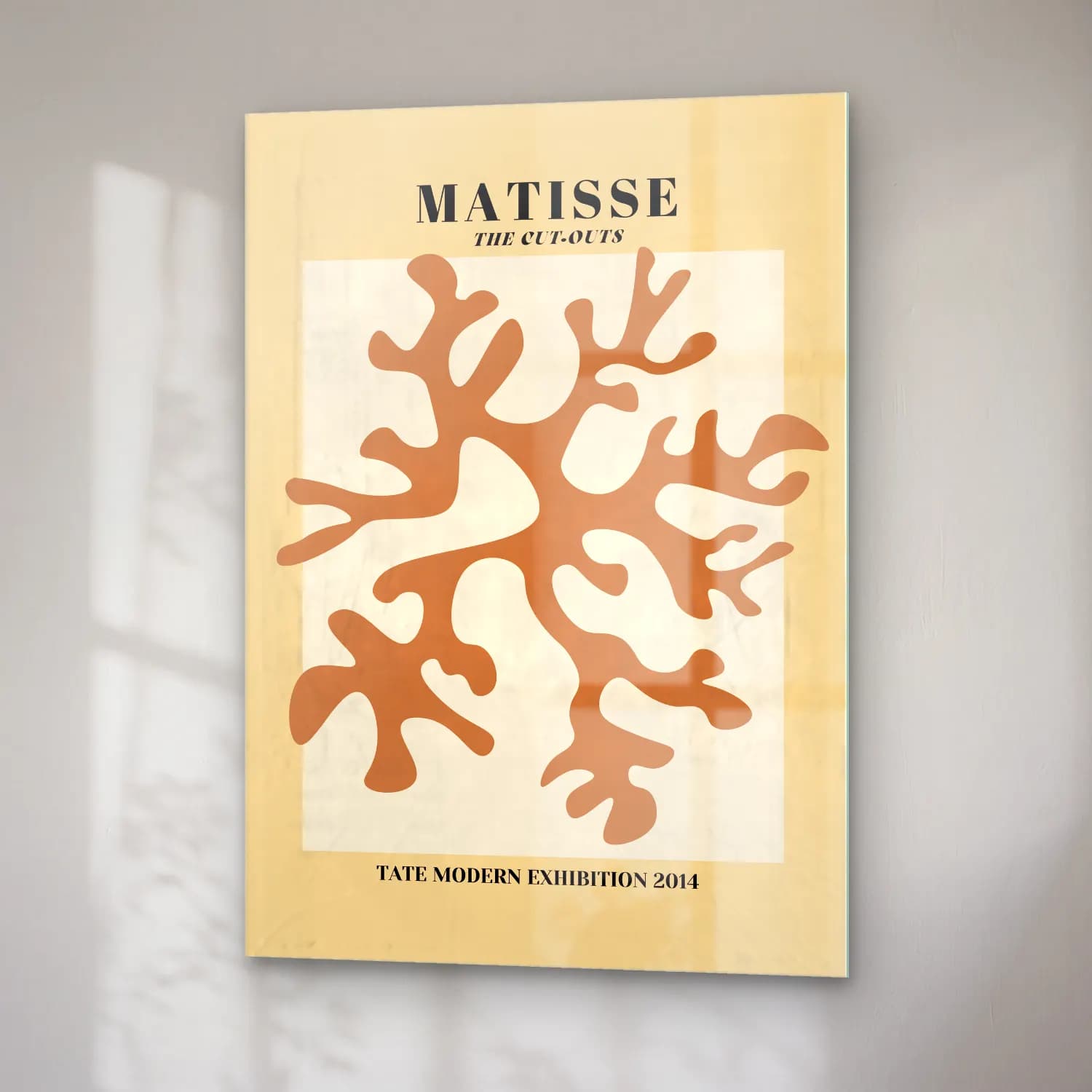 Henri Matisse – Soyut Formlar – Bej Tonlar cam tablo — sağ açıdan görünüm