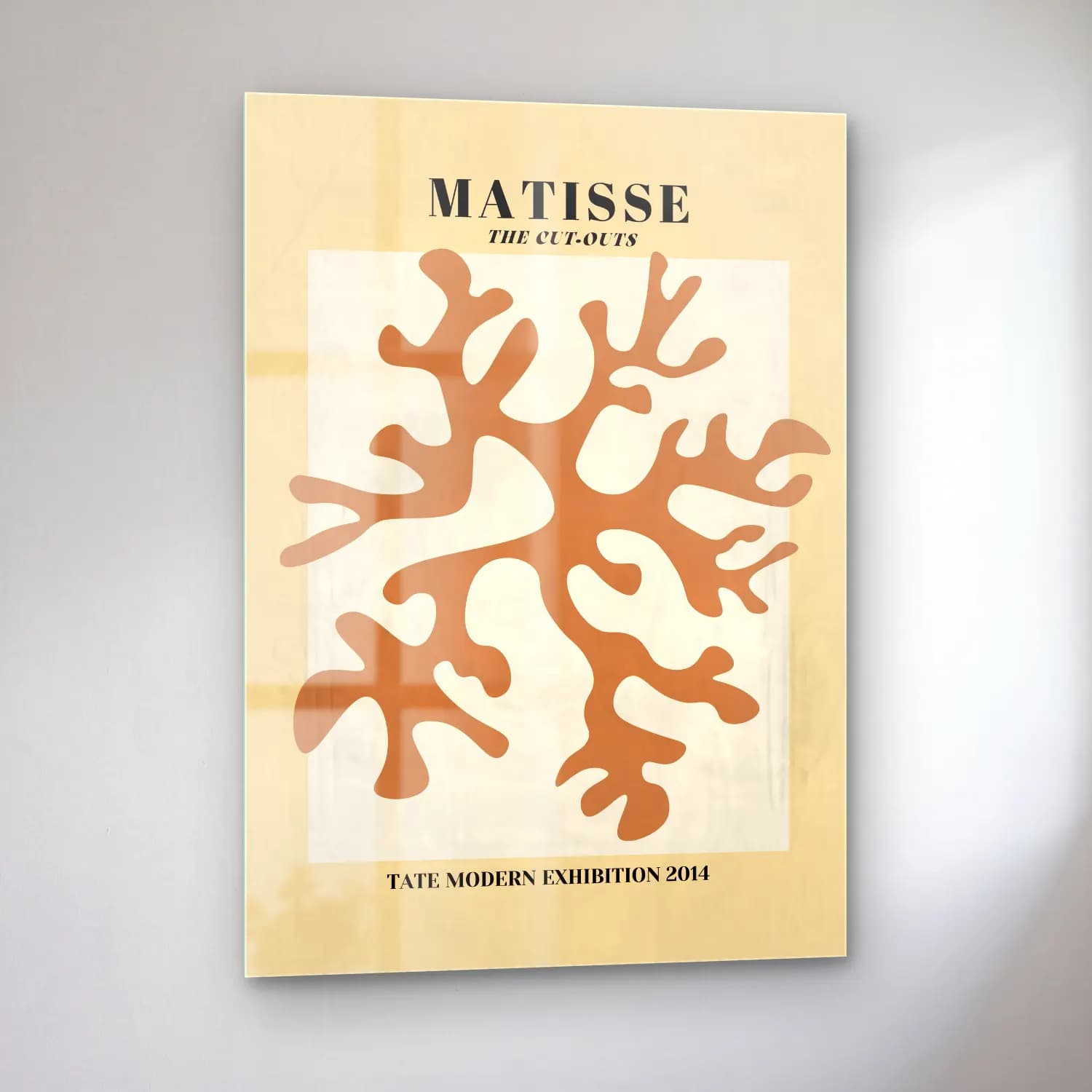 Henri Matisse – Soyut Formlar – Bej Tonlar cam tablo — sol açıdan görünüm