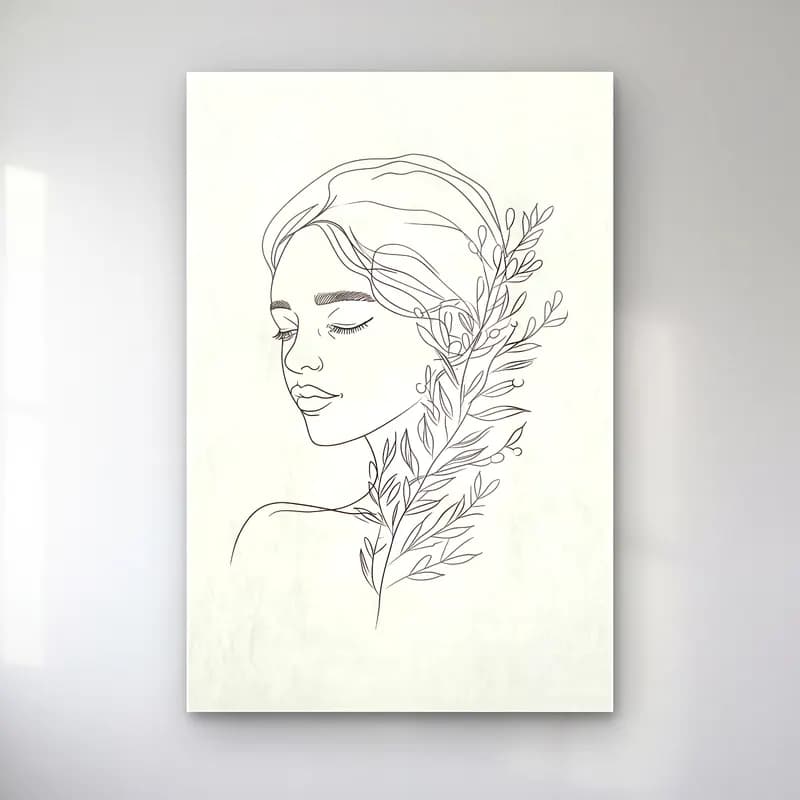 Çizgi Sanatı Çizgi Yüz No. 10 cam tablo — Çizgi Sanatı Çizgi Yüz No. 10 — çizgi sanatı çizgi yüz