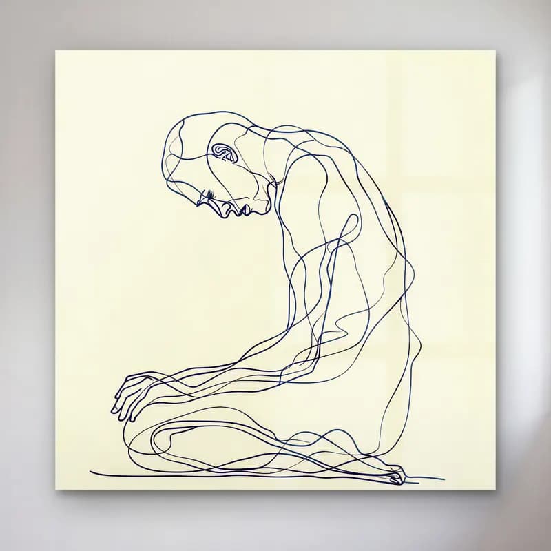 Çizgi Sanatı Çizgi Yüz No. 15 cam tablo — Çizgi Sanatı Çizgi Yüz No. 15 — çizgi sanatı çizgi yüz