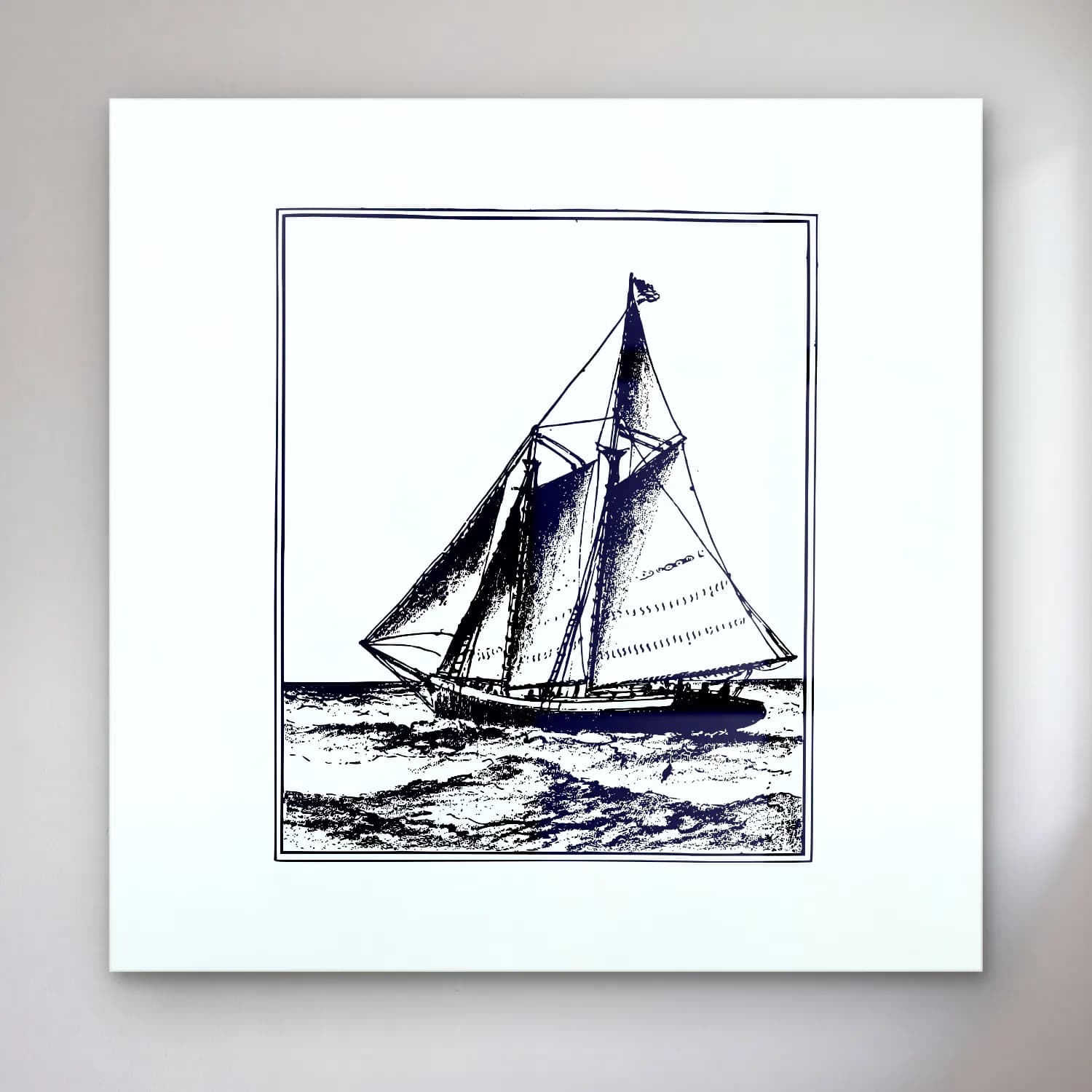 Vintage Yelken Yarışı cam tablo — Vintage Yelken Yarışı — vintage yelken yarışı