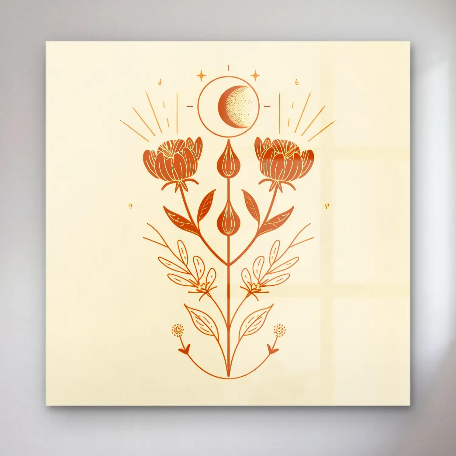 Botanik İllüstrasyon Çiçek Deseni No. 37 cam tablo — Botanik İllüstrasyon Çiçek Deseni No. 37 — botanik i̇llüstrasyon çiçek deseni