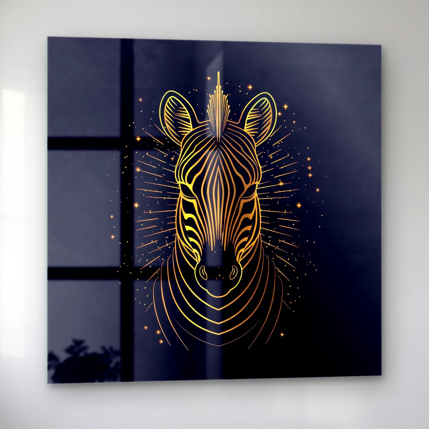 Vintage Zebra cam tablo — sol açıdan görünüm