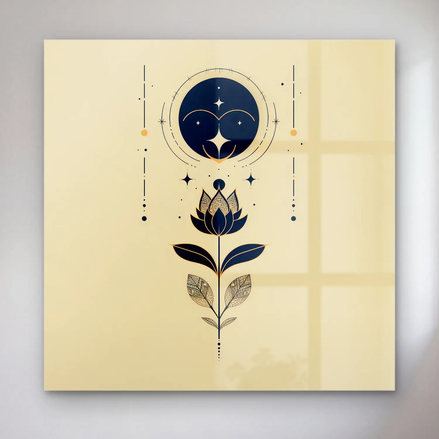 Boho Lotus Çiçekleri cam tablo — Boho Lotus Çiçekleri — boho lotus çiçekleri