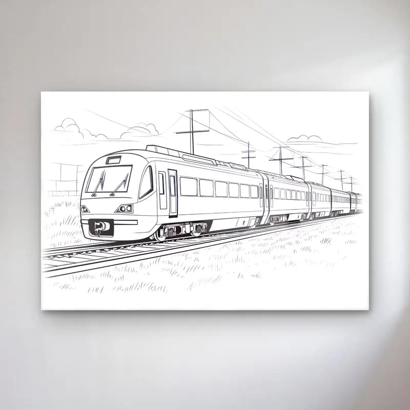 Çizgi Sanatı Tren cam tablo — Çizgi Sanatı Tren — çizgi sanatı tren