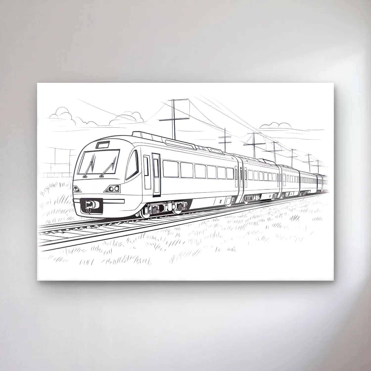 Çizgi Sanatı Tren cam tablo — Çizgi Sanatı Tren — çizgi sanatı tren