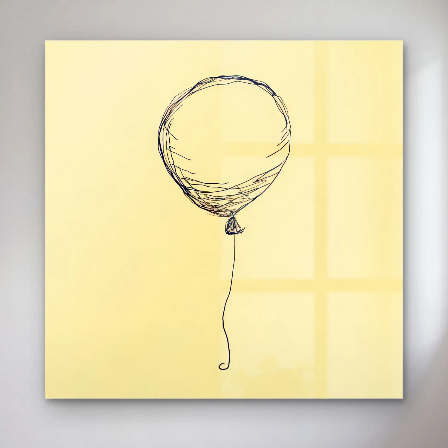 Çizgi Sanatı Sıcak Hava Balonu cam tablo — Çizgi Sanatı Sıcak Hava Balonu — çizgi sanatı sıcak hava balonu