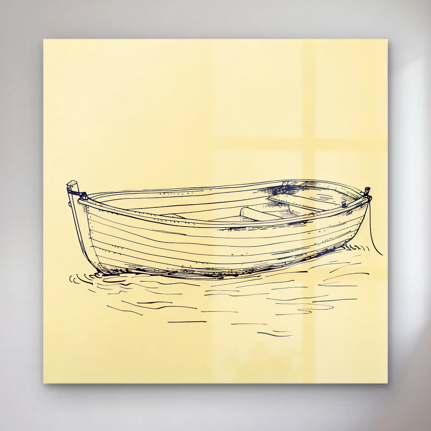Vintage Liman ve Tekneler No. 5 cam tablo — Vintage Liman ve Tekneler No. 5 — vintage liman ve tekneler