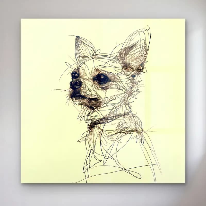 Karakalem Köpek cam tablo — Karakalem Köpek — karakalem köpek