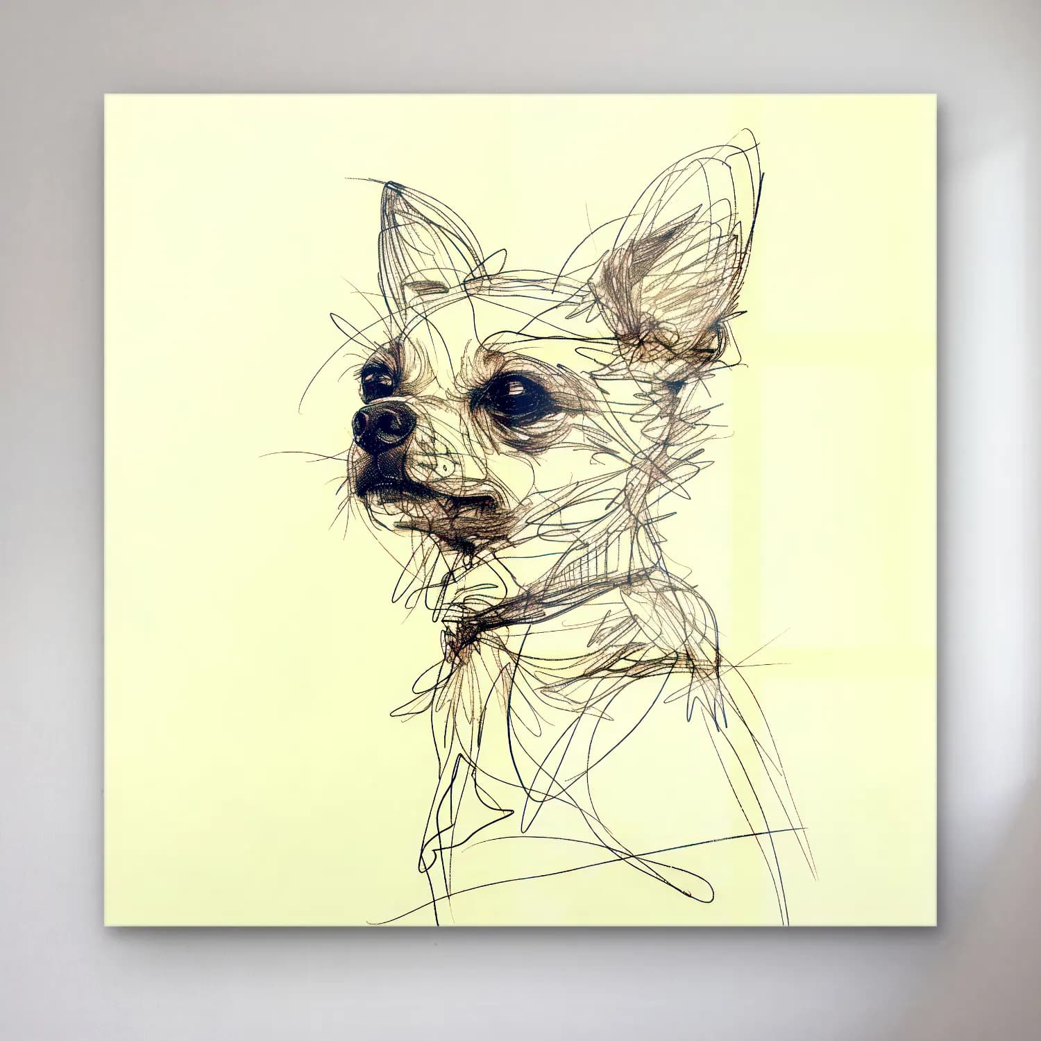Karakalem Köpek cam tablo — Karakalem Köpek — karakalem köpek