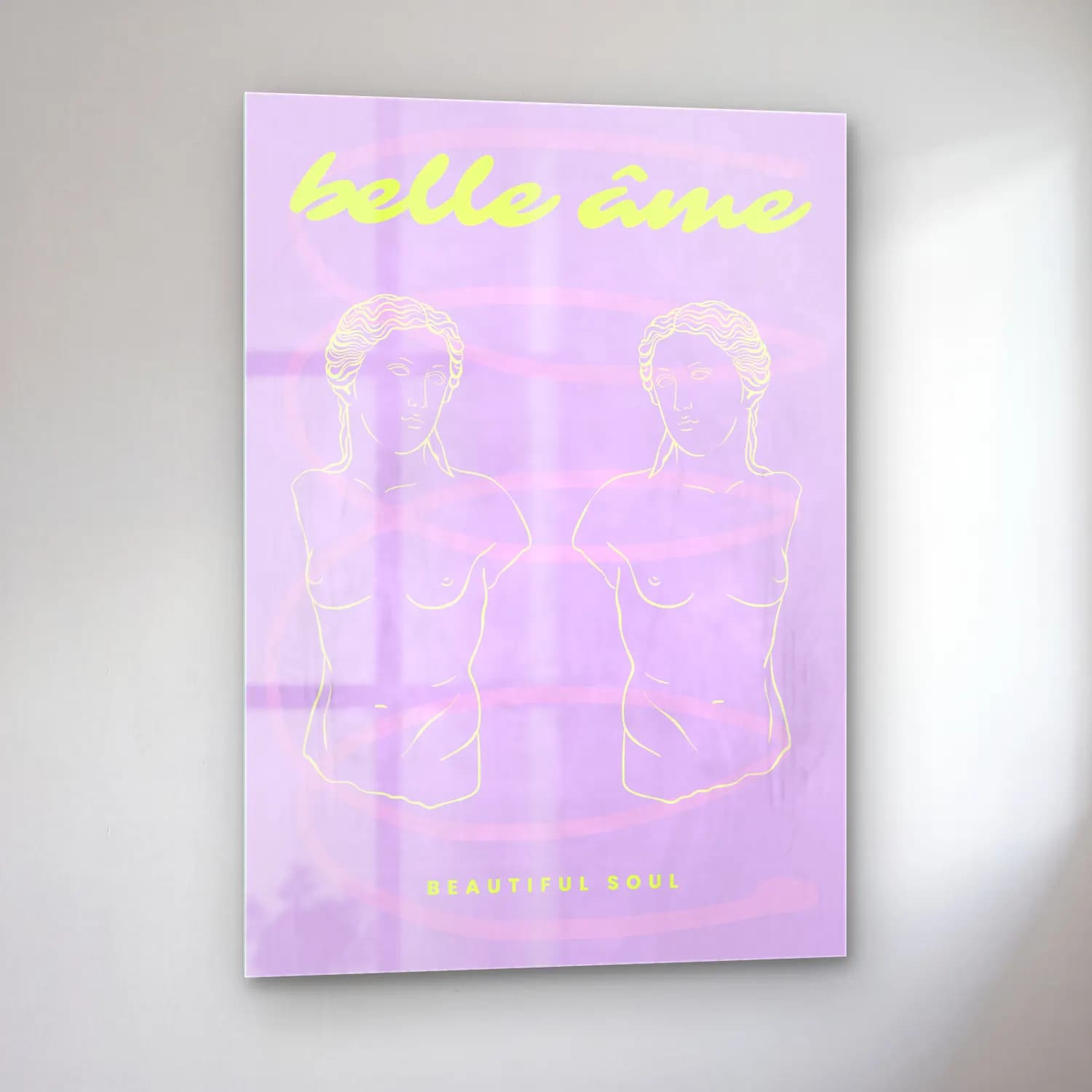 Pastel Figür Çalışması cam tablo — sol açıdan görünüm