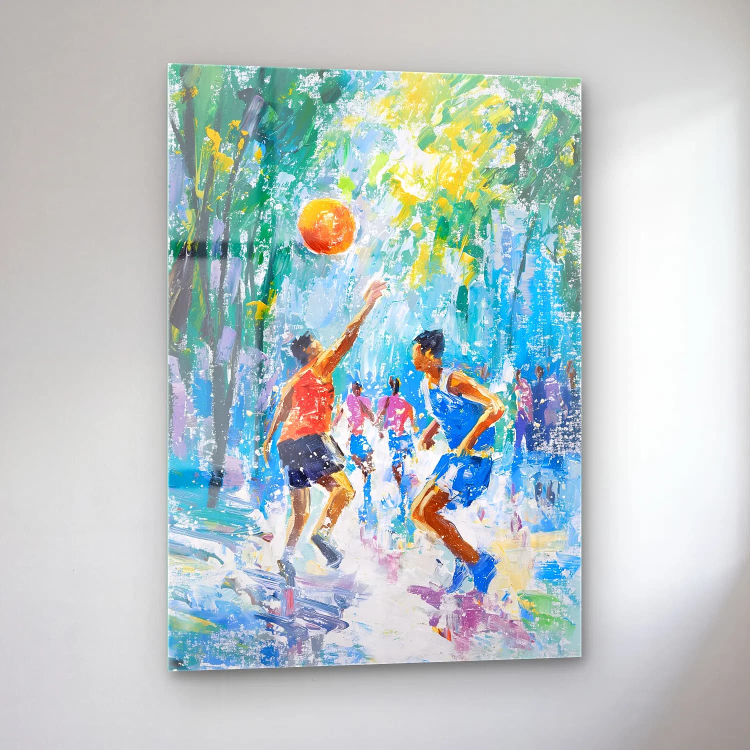 Yağlı Boya Tenis cam tablo — sol açıdan görünüm