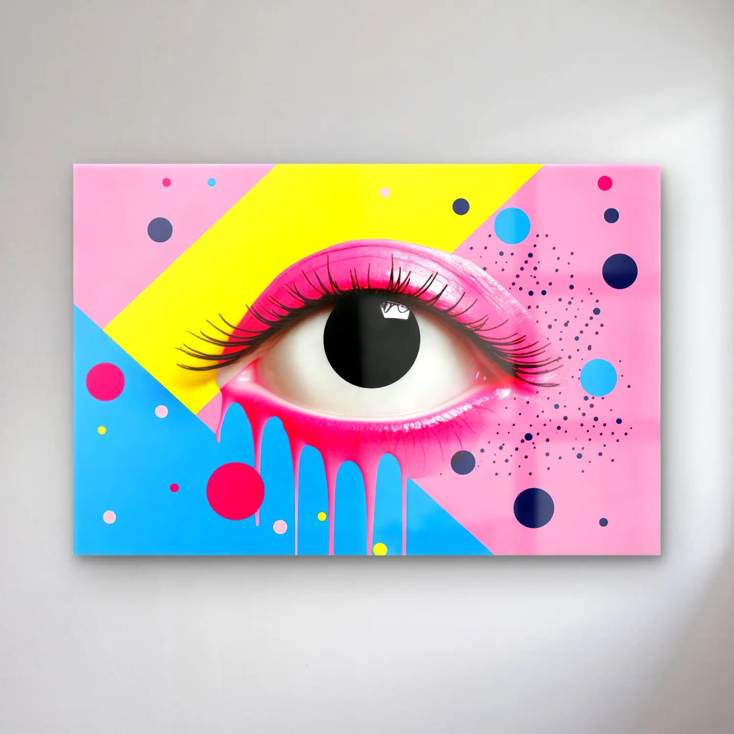 Pop Art Soyut Yüz – Pembe Tonlar cam tablo — Pop Art Soyut Yüz – Pembe Tonlar — pop art soyut yüz