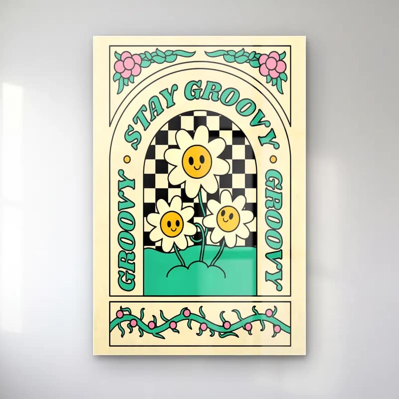 Retro Dama Deseni No. 11 cam tablo — Retro Dama Deseni No. 11 — retro dama deseni