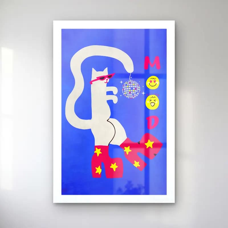 Pop Art Kedi – Mavi Tonlar cam tablo — Pop Art Kedi – Mavi Tonlar — pop art kedi