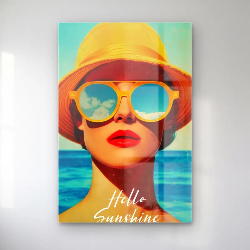 Pop Art Şapkalı Kadın cam tablo — Pop Art Şapkalı Kadın — pop art şapkalı kadın