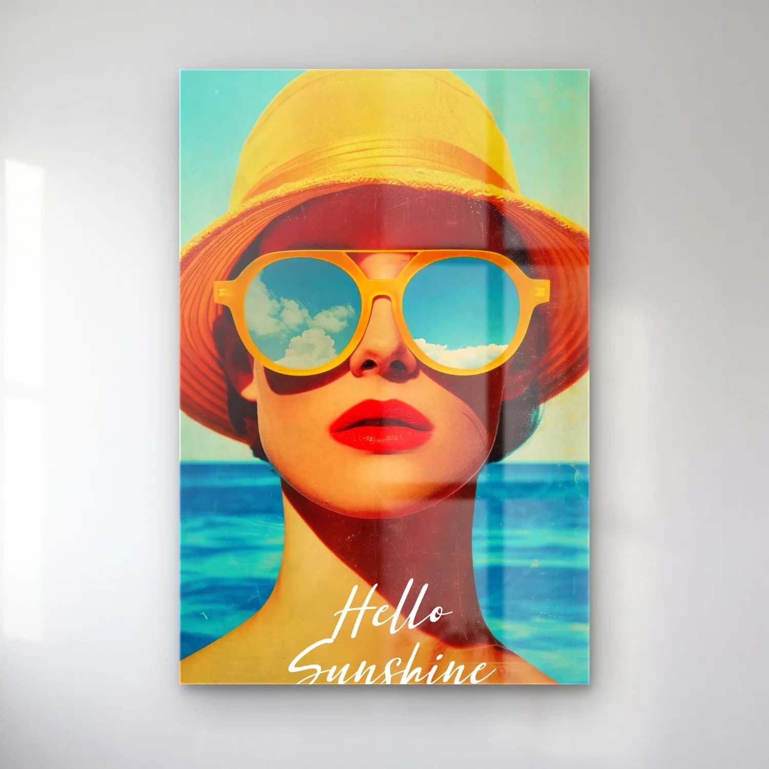 Pop Art Şapkalı Kadın cam tablo — Pop Art Şapkalı Kadın — pop art şapkalı kadın