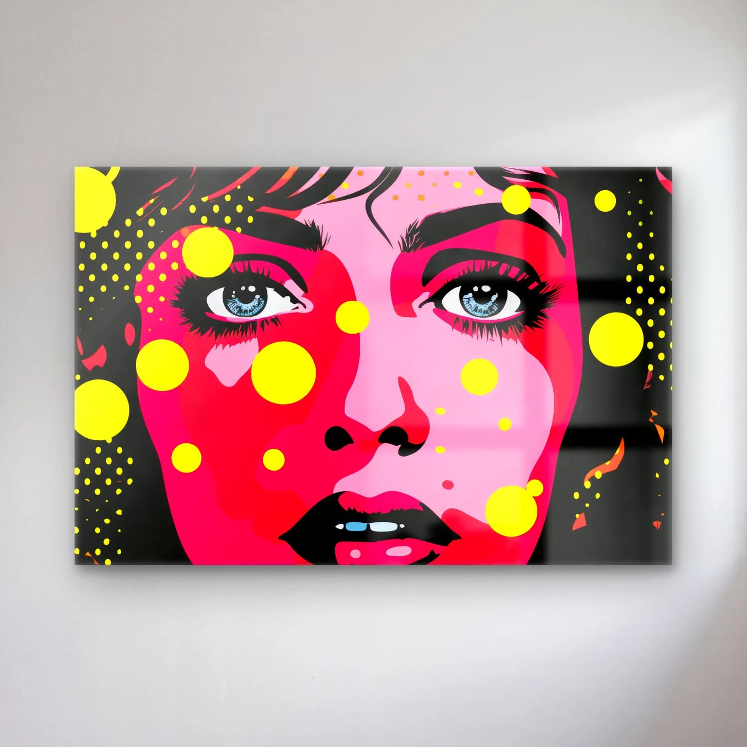 Pop Art Kız Çocuğu Portresi – Pembe Tonlar cam tablo — Pop Art Kız Çocuğu Portresi – Pembe Tonlar — pop art kız çocuğu portresi
