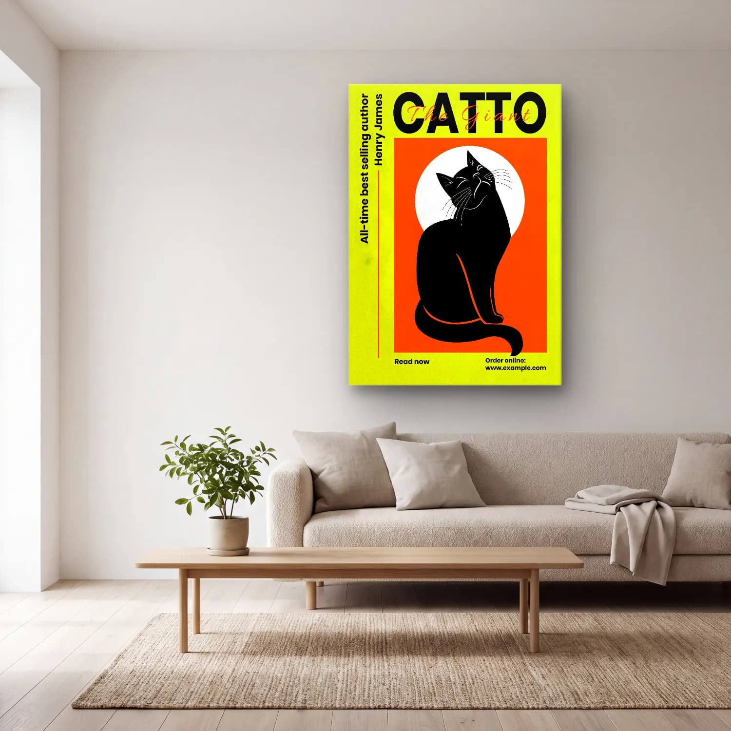 Bauhaus Kedi cam tablo — açık renk salonda
