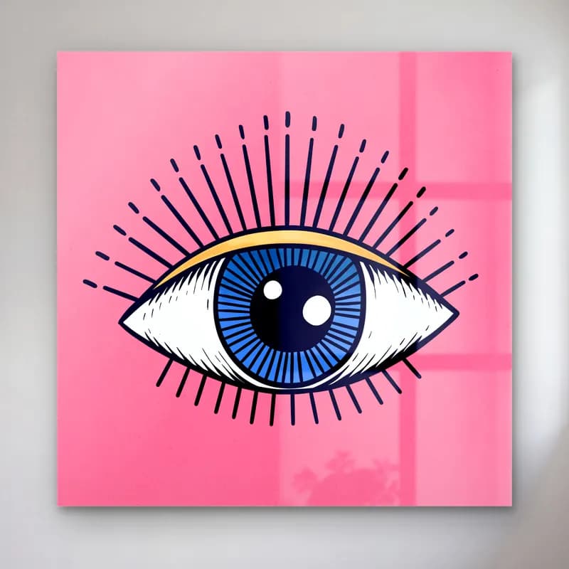 Vintage Çizgi Yüz – Pembe Tonlar cam tablo — Vintage Çizgi Yüz – Pembe Tonlar — vintage çizgi yüz