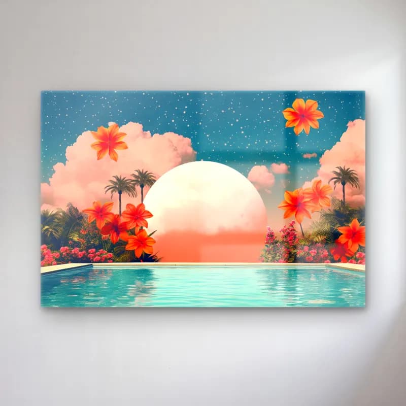 Pastel Ay ve Gece No. 6 cam tablo — Pastel Ay ve Gece No. 6 — pastel ay ve gece